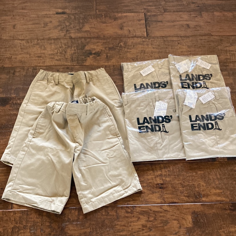 Set of 6 Lands’ End Boys Khaki shorts in Size 14H